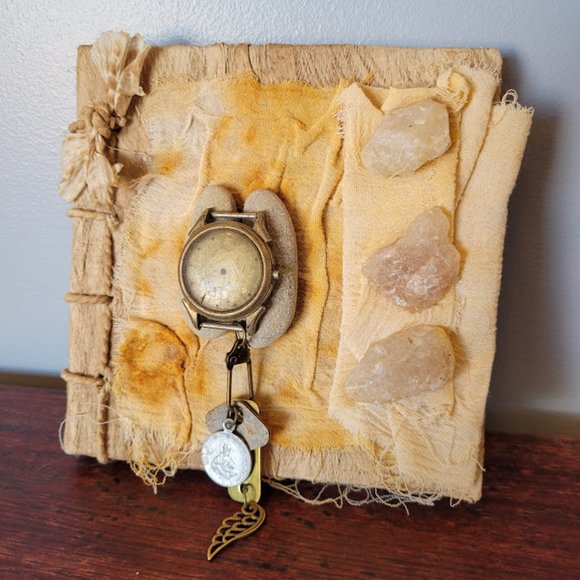 Handmade Art Journal Healing Crystal Rocks Time Dream Drawing Book Angel - Picture 13 of 14